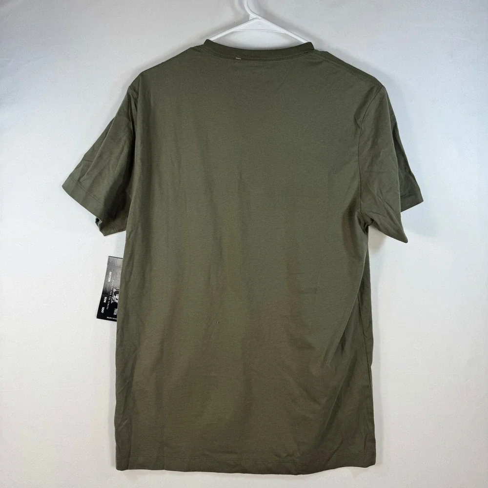 True Religion Mens SS TR Arch Crew T-Shirt Kalamata Olive Green Logo Small NEW